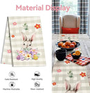 Easter Table Runner 13x72 Inch Bunny Rabbit Flowers Leaves Buffalo Plaid Eggs Seasonal Holiday Kitchen Dining Table Decoration for Indoor Kitchen Dining Home Party Decor by CozyNest Decor
