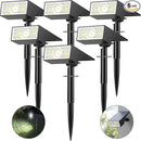 Solar Spot Lights Outdoor, 6 Pack Outdoor Solar Lights for Yard Waterproof, 4 Lighting Modes Solar Landscape Spotlights, Auto On/Off Solar Powered Flood Lights Garden Pathway (Cool White) by CozyNest Decor