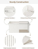 StorageWorks Narrow Storage Bins, Small Basket for Closet and Shelves, Rectangular Fabric Organizer with Handles, Toilet Paper Storage, Gray and White, 2-Pack by CozyNest Decor
