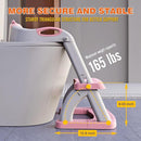 SKYROKU Potty Training Toilet, New Sector-Shape Stabilized Base two in one Toddler Toilet Seat with Splash Guard, Anti Slip Pad, and Step Stool Pink by TinyTreasures Baby Boutique