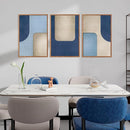 KAIRNE Blue Modern Abstract Canvas Wall Art,Neutral Prints Set of 3(16”X24”),Simple Design Wall Decor,Boho Minimalist Paintings,Blue and White Geometry Pictures for Living Room Bedroom Office Decor by CozyNest Decor