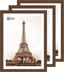 VCK 18x24 Brown Poster Frame 3 Pack, Wood Picture Frame with Exclusive Wood Grain, Wall Mounting Hanging by CozyNest Decor