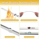 Skewers for Grilling - 13" Kabob Skewers with Push Bar Double Pronged Anti-Roll Metal Skewer for Kabobs, Stainless Steel Reusable BBQ Skewer for Grilling,Ideal for Meat Shrimp Vegetable 6pcs by GreenHaven Gardens