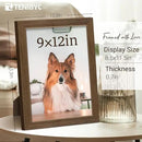 9x12 Frame 3 Pack - Brown Woodgrain, 9 x 12 Picture Frame for Photos, HD Tempered Glass, Tabletop or Wall Display by CozyNest Decor