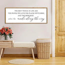 The Best Things in Life Wall Decor Sign 40 x 15 Inch Memories Inspirational Quotes Wood Framed Family Entryway Living Room Home Wall Art for Farmhouse Bedroom Room (Wood) by CozyNest Decor