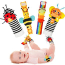 Infinno Baby Wrist Rattle Socks and Foot Finder Set, Perfect Baby Toys for 0-12 Months Newborn Boys and Girls As Shower Gifts, Garden Bug Series by TinyTreasures Baby Boutique