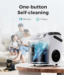 ecozy Smart Nugget Ice Maker Countertop, Portable Pebble Ice Machine with Voice Control, 34lbs/24H Soft Chewable Ice, Self-Cleaning Pellet Ice Maker with APP WiFi for Kitchen Party, Stainless Steel by CozyNest Decor