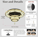 Flashing God Dia 32" Modern Crystal Chandelier Crystal Black Ceiling Light Fixtures LED Flush Mount Ceiling Light for Living Room Bedrooms Dining Room Dimmable 2700k- 6000k by CozyNest Decor