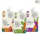 Serenity Kids 6+ Months Certified Organic Baby Food Pouches Veggie Puree - No Sugary Fruits/Added Sugar - 3.5 Oz BPA & Allergen-Free Packaging - Garden Variety Pack - 6 Count Veggie Puree Pouches by TinyTreasures Baby Boutique