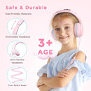 Kids Headphones Wired with Microphone, Over Ear 85/94dB Volume Limited Headphones with Share Port, Stereo Sound Foldable Headset for Teens/Boys/Girls - Pink by TinyTreasures Baby Boutique