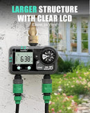RAINPOINT Brass Sprinkler Timer 2 Stations, Large Digital Water Timer for Garden Hose with 6 Programmable Procedure, with Delay/Manual/Auto Irrigation Mode for Week/Specific/Daily Watering by GreenHaven Gardens