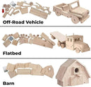 Kraftic Woodworking Building Kit for Kids and Adults, Set of 3 Educational DIY Carpentry Construction Wood Model Kit Toy Projects for Boys and Girls - Off-Road Vehicle, Flatbed Truck, Barn Birdhouse by GreenHaven Gardens