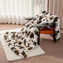 Cow Print Faux Fur Throw Blanket for Couch, Soft & Plush Fuzzy Blanket for Sofa, Bedroom, Living Room, Super Soft Warm for Adults Kids Girl Gifts Bedroom Couch Sofa Travel,50x60 Inches Black Brown by CozyNest Decor