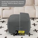 MeMoreCool Square Stuffed Pouf Ottoman Foot Rest, Floor Pouf Foot Stool with Foam Chunk Filling, Soft Stuffed Ottoman Footrest for Living Room, Dark Grey by CozyNest Decor