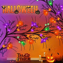 [8 Modes & Timer] 6 Ft Halloween Willow Vine Twig Decor Garland with Bats Pumpkins Spiders Lights, 54 LED Battery Operated Halloween Lights for Indoor Home Mantle Fireplace Decor by CozyNest Decor