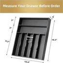 Silverware Organizer Kitchen Drawer Organizer Utensil Organizer Bamboo Silverware Holder Cutlery Organizer in Drawer Flatware Organizer Tray(7 slots, Black by CozyNest Decor