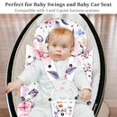 Pea Pod Infant Car Seat Insert with 3 Strap Covers, 3 in 1 Reversible Floral Baby Car Seat Head Support for Newborn, 3D Soft Minky Carseat Cushion for Preemie to Infant, Stroller, Swing, Bouncer by TinyTreasures Baby Boutique