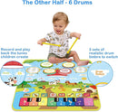 Foki 3-in-1 Musical Mats, Child Floor Piano Drum Animal Music Play Mat Montessori Sensory Early Educational Musical Learning Toys for Baby Girls Boys Birthday Toddlers 1-5 Years Old by TinyTreasures Baby Boutique