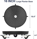 16 Inch Plant Caddy with Wheels Outdoor Indoor, Large Rolling Plant Stand for 500lb Heavy Duty Flower Pots, Round Plant Rollers Lockable Potted Planter Dolly, Black by GreenHaven Gardens