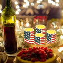 Flameless Electric Candles Decoration Lamp with Remote Timer Control Long Lasting for Fourth of July Party Decoration Home Indoor Outdoor Decor Pack of 4, American Flag Fashion by GreenHaven Gardens