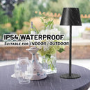 Maksone 2 Pack LED Cordless Table Lamp, 6600mWh Rechargeable Battery Desk Lamp, 3000K Stepless Dimming Night Light, IP54 Waterproof Metal Outdoor Portable Lamp for Restaurant, Patio (Black) by CozyNest Decor