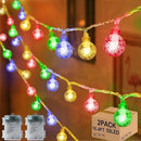 2 Pack Globe String Lights Indoor Bedroom Battery Operated, 16.4ft 50LED Crystal Fairy Light IP44 Waterproof Outdoor Hanging Decorative Lights for Home Tent Patio Garden Party Decor by GreenHaven Gardens