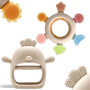 2 Pack Baby Teething Toys for 0-6 & 6-12 Months, Food Grade Silicone Teething Mitten No Drop Teether and Ring Teether, BPA Free, One-Piece, CPC Certified Baby Chew Toys for Sucking Needs by TinyTreasures Baby Boutique