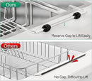 GSlife Expandable in Sink Dish Drying Rack Small with Silicone Mat - Stainless Steel Capacity Adjustable Over The Sink Dish Rack with Utensil Holder for Counter or Inside Sink (12.4" -16.8"), Silver by CozyNest Decor