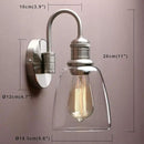 Yosoan 1-Light Brass Modern Vintage Indoor Wall Sconce, Vanity Single Luxury Hardwired Retro Textured Clear Oval Cone Glass Shade with Industrial Gooseneck Curved Rod Bathroom Lamp(Brushed) by CozyNest Decor