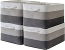 Storage Basket Fabric Sturdy Canvas Storage Bins Organizer with Handles for Clothes and Toy Storage Foldable Storage Boxes Cubes by TinyTreasures Baby Boutique