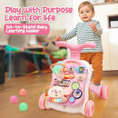 CUTE STONE 2-in-1 Baby Walker for Girls, Toddlers Learning Walker, Early Educational Push Walking Toys with Detachable Activity Center for Infants 12+ Months by TinyTreasures Baby Boutique