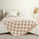 Snuggle Sac Beige Twin Size Blankets for Bed, Super Soft Warm Blankets Oversized Cozy Knit Fuzzy Blanket for Living Room, Chevron Beige,60x80 inches by TinyTreasures Baby Boutique