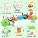 Baby Toys 6-12 Months Music Caterpillar Infant Toys Stuffed Animals 0-3-6 Months Tummy Time Teething Sensory Toys with Mirror Rattle&Pull String for Boys Girls Birthday Gifts|Grass Green,Leafy by TinyTreasures Baby Boutique