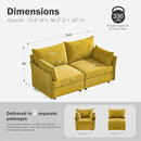 Oversized Loveseat Sofa, Modern Modular Sectional Couch Yellow Fluffy Chenille Mid Century 2-Seat 24.5" Deep Seat for Apartment, Living Room, Bedroom by CozyNest Decor