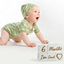 I'm Solid Wood Weekly Monthly Yearly Baby Milestone Age Blocks, Gender Neutral, Newborn Gifts & Keepsakes for Picture Props (5 Pcs/White) by TinyTreasures Baby Boutique