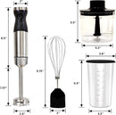 Kenmore Immersion Blender - Handheld Stick Mixer For Kitchen, Food Chopper, Whisk, Smoothie Milkshake Maker, Blend Baby Food, Protein Shake, Puree, Batidora De Inmersión Stainless Steel Blade, Black by TinyTreasures Baby Boutique