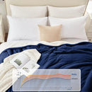 Sealy Electric Blanket Throw Size 50"*60",Super Cozy Flannel to Sherpa Reversible Heated Blanket Throw with 6 Heating Levels & 2-10 Hours Auto Off Overheating Protection Machine Washable,Navy by CozyNest Decor