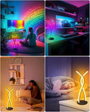 Daymeet LED Table Lamp, Modern Bedside Light Desk Nightstand Lamp RGBICW Color Changing Dimmable with Remote Music Sync Smart Bluetooth APP Control Night Light 5V USB Unique Desk Lamp for Bedroom Home by TinyTreasures Baby Boutique