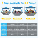 Gorich Beach Tent with Canopy - Easy Setup 3-4/5-6/7-8 Person Portable Sun Shelter, UPF 50+ UV Protection Sun Shade, Lightweight & Compact Beach Cabana for Family Travel by TinyTreasures Baby Boutique