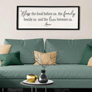 Bless the Food Before Us Sign Wall Decor 40"X15" Large Farmhouse Dining Room Wall Decor Framed Wood Rustic Home Wall Art Kitchen Decoration (Black) by CozyNest Decor