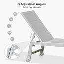 PURPLE LEAF Outdoor Chaise Lounge Set Oversize Adjustable Sunbathing Recliner Extra Wide Lounge Chairs with Side Table for Poolside Beach Outside Patio Aluminum Chaise Lounger Cream 2 Sets by GreenHaven Gardens
