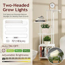 Plant Stand Indoor with Grow Light, 5-Tiered Tall Plant Stand Indoor, Metal Plant Shelf with Hanging Basket Hook and Adjustable Light, Ideal for Living Room, Garden, Patio white by GreenHaven Gardens