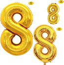 GOER Gold Foil Balloons Number 8,Huge Number Balloons for 8th 18th 28th 38th 48th Birthday Party Supplies Anniversary Decorations (3 pcs,42 inch,32 inch,16inch) by TinyTreasures Baby Boutique