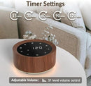 White Noise Sound Machine Alarm Clock 7 Color Night Light Sound Machine for Adult/Baby 20 Soothing Sound 31 Level Volume 6 Level Screen Brightness 5 Timer Set Memory Function Touch Control Wood Grain by CozyNest Decor