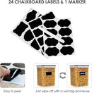 Vtopmart 4 PCS Large Food Storage Containers 5.2L / 175oz, 4 Pieces BPA Free Plastic Airtight Canisters for Flour, Sugar, Baking Supplies, Rice with Lids, 4 Measuring Cups and 24 Labels, Black by CozyNest Decor
