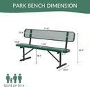 4/6/8 Feet Park Bench for Outside Heavy Duty Metal, Garden Benches Outdoor Bench with Backrest & Portable Frame, for Shopping Malls Stores Parks Patios Decks, Green by GreenHaven Gardens