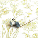 Dimoon 393"x17.3" Floral Wallpaper Peel and Stick Flowers Golden White Contact Paper Thicken Waterproof Modern Self Adhesive Plants Wallpaper Removable Wall Paper Shelf Vinyl Roll by GreenHaven Gardens