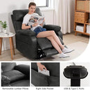 Dual Motor Power Lift Recliner Chair for Adult & Elderly, Infinite Position Lay Flat Lift Chair with Heat & Massage, Cup Holder, Lumbar Pillow, Wireless Charger, USB Ports, Leather (Silver Grey) by CozyNest Decor