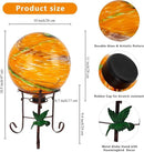 10 Inch Glass Gazing Ball, with 9.4" Tall Metal Gazing Globe Stand, Glass Balls Display Holder Set for Outdoor Garden Lawn Yard Decoration, Sunset Sky by CozyNest Decor