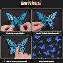 SAOROPEB Glow in The Dark 3D Butterfly 24 Pcs 3 Sizes, Luminous Butterfly Stickers for Ceiling or Wall, Glow in The Dark Party Supplies, Removable Luminous Stickers for Kids Babys Nursery (Blue) by CozyNest Decor